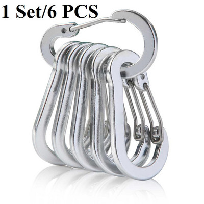 6/12 vnt Lauko kempingas kelių įrankių alpinizmo sagtis Plieninė maža karabino spaustukai Žvejyba Laipiojimo reikmenys Stovyklavimas Žygiai