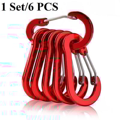 6/12 vnt Lauko kempingas kelių įrankių alpinizmo sagtis Plieninė maža karabino spaustukai Žvejyba Laipiojimo reikmenys Stovyklavimas Žygiai