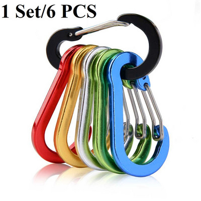 6/12 vnt Lauko kempingas kelių įrankių alpinizmo sagtis Plieninė maža karabino spaustukai Žvejyba Laipiojimo reikmenys Stovyklavimas Žygiai
