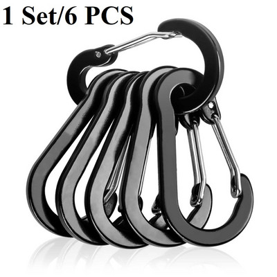 6/12 vnt Lauko kempingas kelių įrankių alpinizmo sagtis Plieninė maža karabino spaustukai Žvejyba Laipiojimo reikmenys Stovyklavimas Žygiai