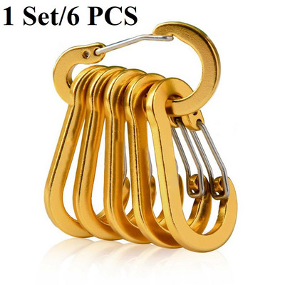 6/12 vnt Lauko kempingas kelių įrankių alpinizmo sagtis Plieninė maža karabino spaustukai Žvejyba Laipiojimo reikmenys Stovyklavimas Žygiai