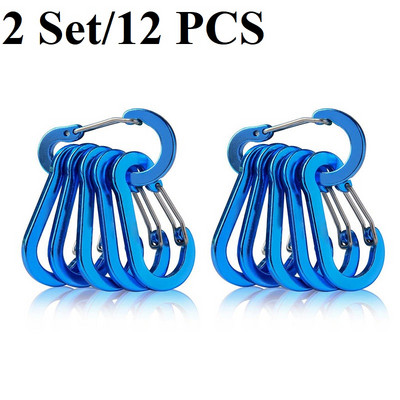 6/12 vnt Lauko kempingas kelių įrankių alpinizmo sagtis Plieninė maža karabino spaustukai Žvejyba Laipiojimo reikmenys Stovyklavimas Žygiai