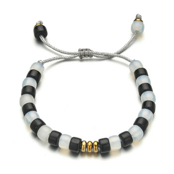 ZMZY Boho Braided Wristbands Glass Stone Beaded Bracelet Γυναικεία βραχιόλια Γυάλινα βραχιόλια Γυναικεία κοσμήματα Σχοινί Χειροποίητο