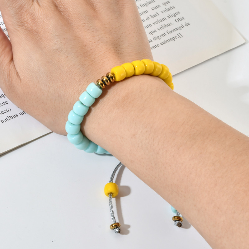 ZMZY Boho pintos apyrankės iš stiklo akmens karoliukų apyrankės moterims apyrankės stiklinės apyrankės moteriškos papuošalų virvė rankų darbo