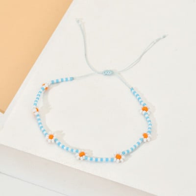 ZMZY Aranyos százszorszép virágos gyöngyös karkötő női divatos bohém színes, szép varázslatos sztreccs karkötő parti ajándék ékszer