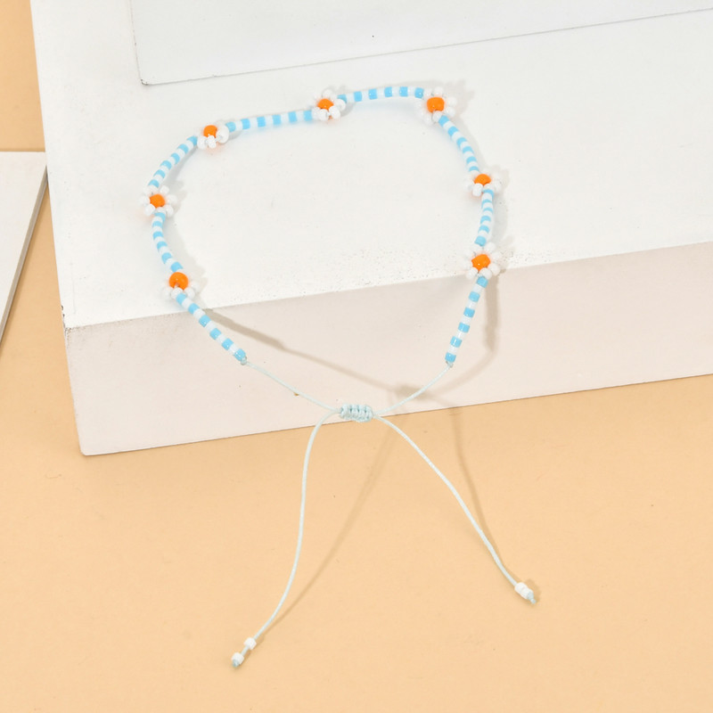 ZMZY Aranyos százszorszép virágos gyöngyös karkötő női divatos bohém színes, szép varázslatos sztreccs karkötő parti ajándék ékszer