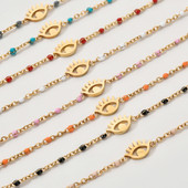 ZMZY Hot Sale Rozsdamentes acél karkötő női karkötő zománc Evil Eye karkötő Link Lánc karkötő bizsuk Divatékszerek