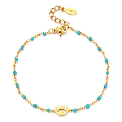 ZMZY Hot Sale Rozsdamentes acél karkötő női karkötő zománc Evil Eye karkötő Link Lánc karkötő bizsuk Divatékszerek