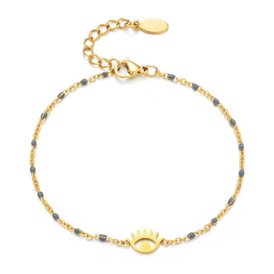 ZMZY Hot Sale Rozsdamentes acél karkötő női karkötő zománc Evil Eye karkötő Link Lánc karkötő bizsuk Divatékszerek