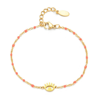 ZMZY Hot Sale Rozsdamentes acél karkötő női karkötő zománc Evil Eye karkötő Link Lánc karkötő bizsuk Divatékszerek