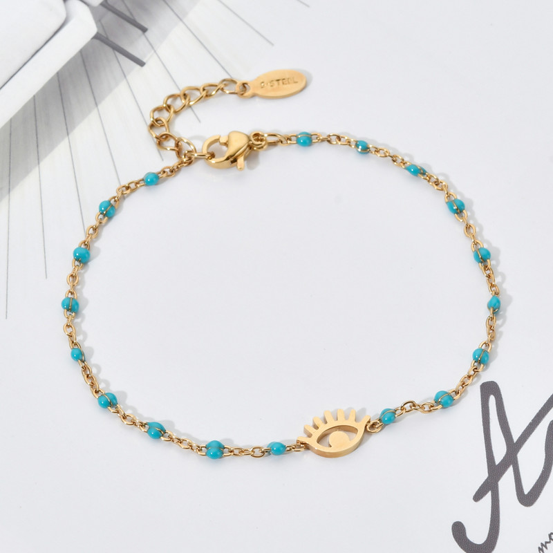 ZMZY Hot Sale Rozsdamentes acél karkötő női karkötő zománc Evil Eye karkötő Link Lánc karkötő bizsuk Divatékszerek