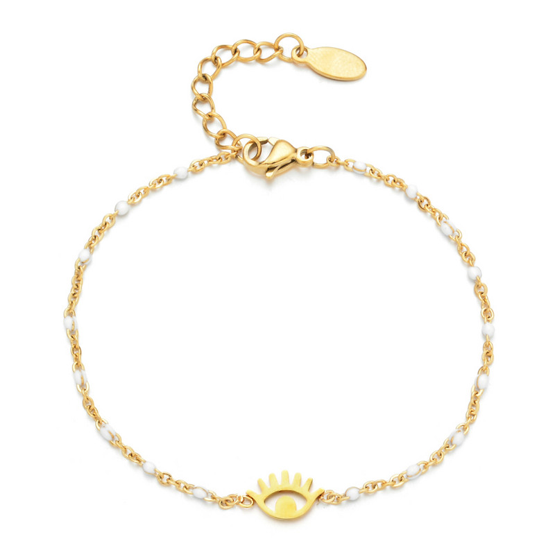 ZMZY Hot Sale Rozsdamentes acél karkötő női karkötő zománc Evil Eye karkötő Link Lánc karkötő bizsuk Divatékszerek