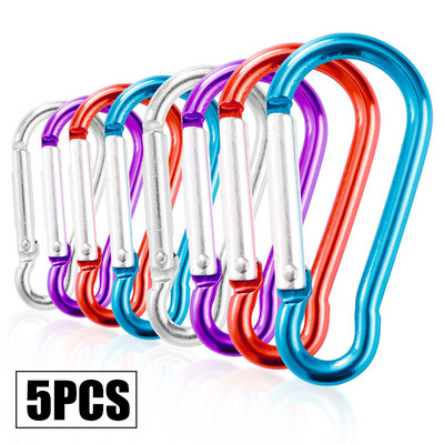 20gab Mini karabīnes sprādzes Slēdzenes atslēgu piekares āķi āra kempings kāpšana makšķerēšanai mugursoma Aksesuāri D veida gredzenu sprādzes