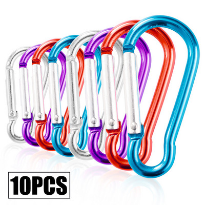 20gab Mini karabīnes sprādzes Slēdzenes atslēgu piekares āķi āra kempings kāpšana makšķerēšanai mugursoma Aksesuāri D veida gredzenu sprādzes
