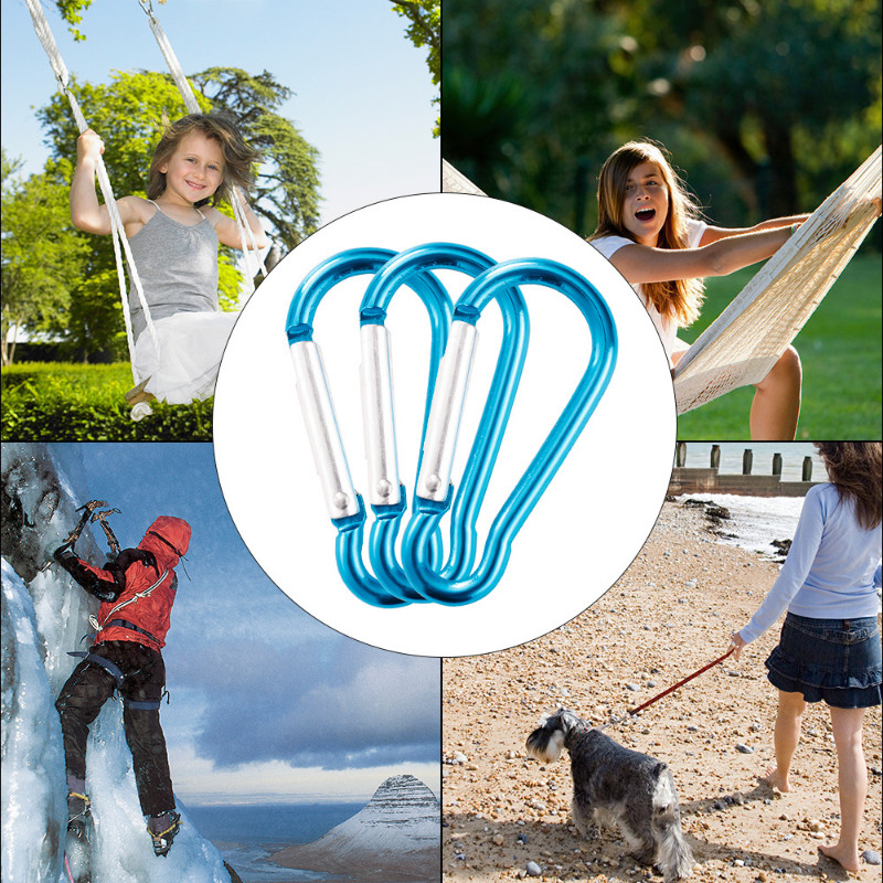 20gab Mini karabīnes sprādzes Slēdzenes atslēgu piekares āķi āra kempings kāpšana makšķerēšanai mugursoma Aksesuāri D veida gredzenu sprādzes