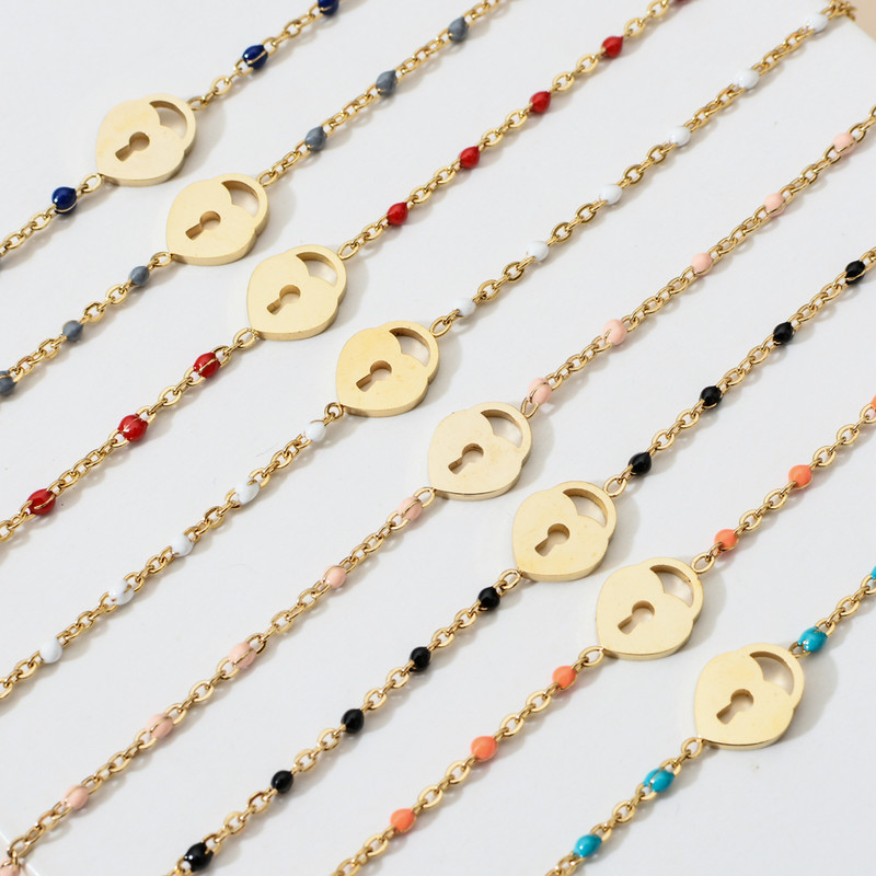 ZMZY Boho Chain Friendship Δώρο Χρυσό Χρώμα Κρεμαστό Κλειδαριά Καρδιά Γούρι Βραχιόλι για Γυναικεία Κοσμήματα μόδας για πάρτι αρραβώνων
