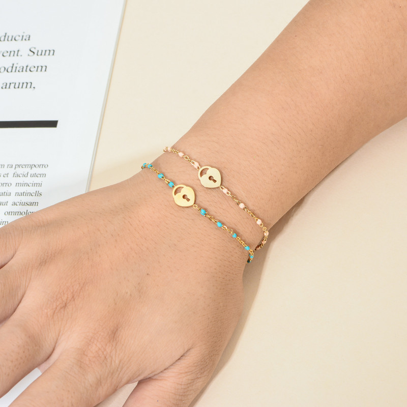 ZMZY Boho Chain Friendship Δώρο Χρυσό Χρώμα Κρεμαστό Κλειδαριά Καρδιά Γούρι Βραχιόλι για Γυναικεία Κοσμήματα μόδας για πάρτι αρραβώνων