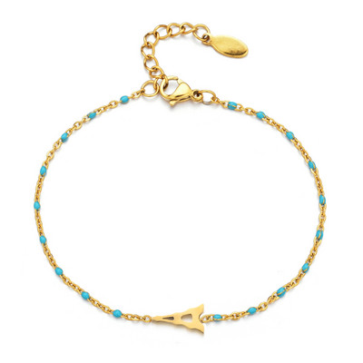 ZMZY Boho Jauki daudzkrāsaini Eifeļa torņa šarmu rokassprādzes Modes rotaslietas Nerūsējošā tērauda ķēdes Sieviešu rokassprādzes