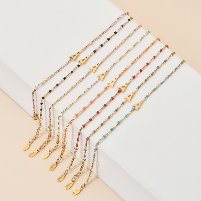 ZMZY Boho Jauki daudzkrāsaini Eifeļa torņa šarmu rokassprādzes Modes rotaslietas Nerūsējošā tērauda ķēdes Sieviešu rokassprādzes