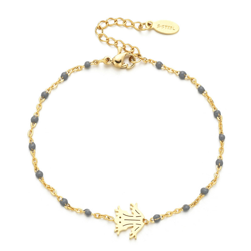 ZMZY arany színű varangy medál divat kézi karkötő karkötő karkötő karkötő S-acél lánc karkötő ajándék női lányoknak nagykereskedés