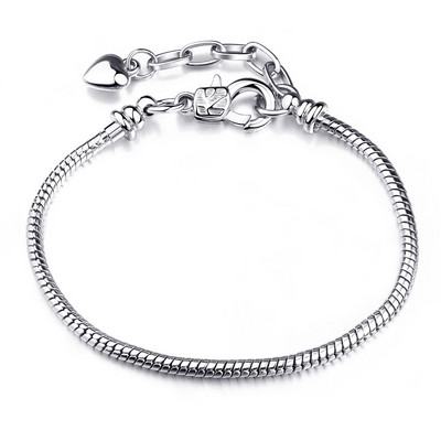 Charms Brățară de culoare argint Sterling Lanț de coroană Închizătoare cu disc sclipitor Brățară cu lanț de șarpe pentru femei Bijuterii