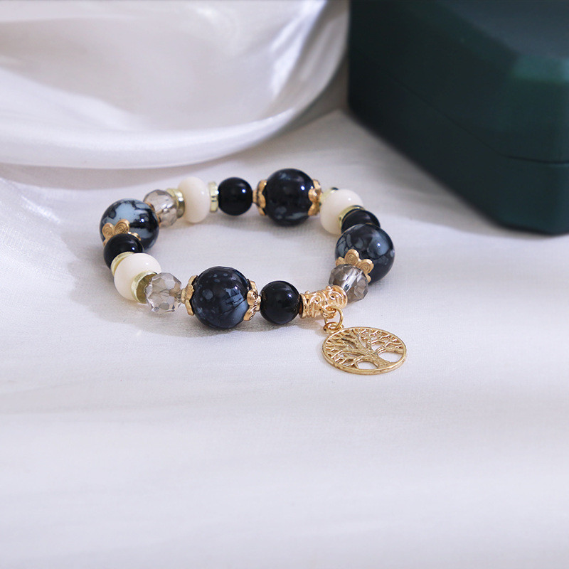 SAY ar rokām darināta DIY rokassprādze Dabīgā akmens raksta akmens krelles elastīga virves aukla doba sakausējuma metāla kulonu ballītes dāvanu rotaslietas