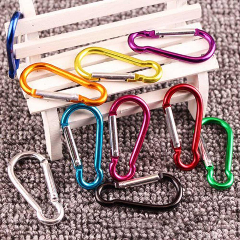 20 DB alumínium ötvözet karabiner kültéri akasztó csat vizes palack táska csat tartós karabiner gyors felfüggesztés