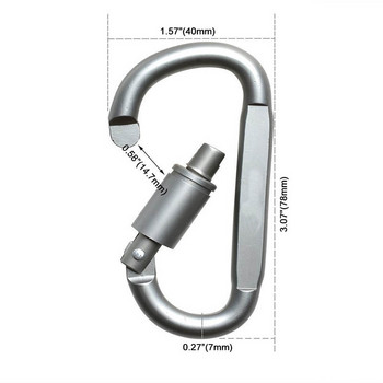 4-цветен карабинер за заключване на ключодържател Здрав алуминиев ключодържател във формата на D пръстен за къмпинг на открито, раница, ключодържател, щипка