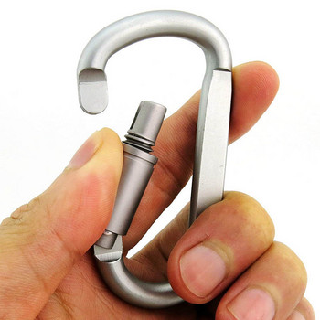 4-цветен карабинер за заключване на ключодържател Здрав алуминиев ключодържател във формата на D пръстен за къмпинг на открито, раница, ключодържател, щипка