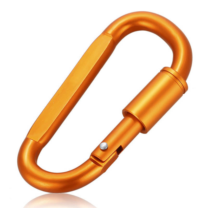 4 spalvų karabinas raktų pakabuko užraktui Tvirtas aliuminio D žiedo formos raktų pakabukas skirtas lauko stovyklavimui kuprinės raktų pakabuko segtukas
