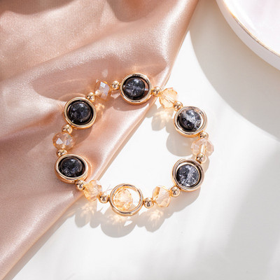 Madinga korėjietiška saldžiųjų vyšnių žiedų apyrankė su gėlėmis moterims Puikaus žavesio krištolo karoliukai Reguliuojama apyrankė Vakarėlio papuošalai Dovanos