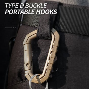 5 τμχ Μπρελόκ με πόρπη Molle Outdoor Carabiner Snap Carabiner D-Ring Σκληρό πλαστικό EDC μπρελόκ Βοηθητικό κλιπ Quick Link