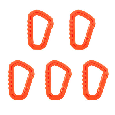 5 vnt. lauko karabinas Molle sagtis, spyruoklinis karabinas, D formos žiedas, raktų pakabukas, kietas plastikas, EDC raktų pakabukas.