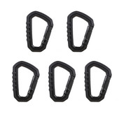 5 vnt. lauko karabinas Molle sagtis, spyruoklinis karabinas, D formos žiedas, raktų pakabukas, kietas plastikas, EDC raktų pakabukas.