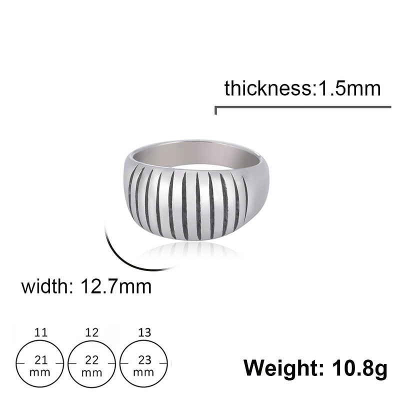 Skyrim Large Sizes Μαύρες Ρίγες Δαχτυλίδια για άνδρες Ανοξείδωτα Μινιμαλιστικά Δαχτυλίδια με φαρδιά δάχτυλα 2023 Trend δώρο γαμήλιων κοσμημάτων