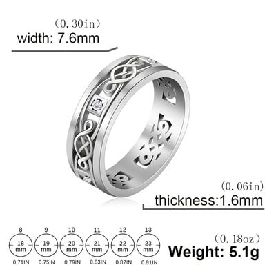 Skyrim Irish Celtics Prstenje s čvorovima Muškarci Žene Prozirni cirkon Amulet od nehrđajućeg čelika Prsten za par Nakit Vjenčanica Poklon 2023 Novo