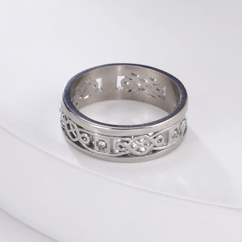 Skyrim Irish Celtics Prstenje s čvorovima Muškarci Žene Prozirni cirkon Amulet od nehrđajućeg čelika Prsten za par Nakit Vjenčanica Poklon 2023 Novo