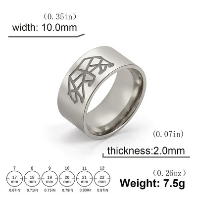 Skyrim Novi origami medvjedić Prsten od nehrđajućeg čelika 10 mm širok punk prsten sa životinjskim prstenom 2023. Trendy nakit Poklon za Valentinovo za muškarce Žene