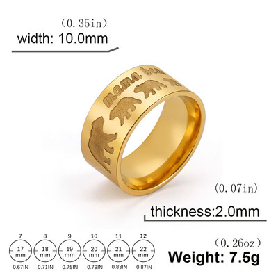 Skyrim Novi origami medvjedić Prsten od nehrđajućeg čelika 10 mm širok punk prsten sa životinjskim prstenom 2023. Trendy nakit Poklon za Valentinovo za muškarce Žene