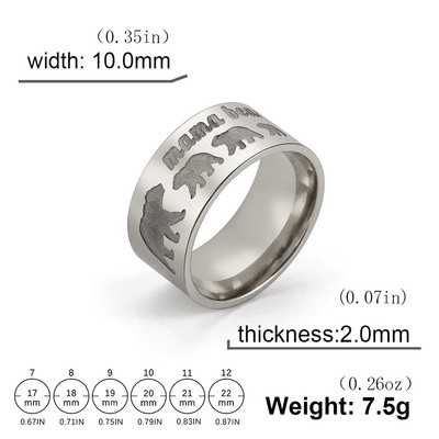 Skyrim Novi origami medvjedić Prsten od nehrđajućeg čelika 10 mm širok punk prsten sa životinjskim prstenom 2023. Trendy nakit Poklon za Valentinovo za muškarce Žene