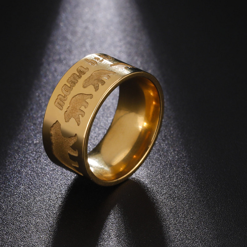 Skyrim Novi origami medvjedić Prsten od nehrđajućeg čelika 10 mm širok punk prsten sa životinjskim prstenom 2023. Trendy nakit Poklon za Valentinovo za muškarce Žene