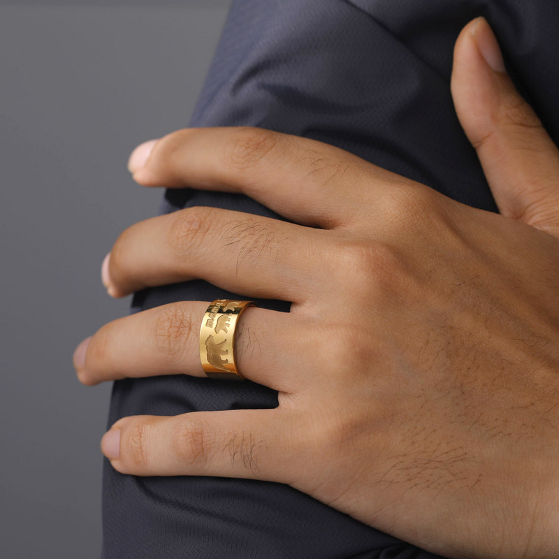 Skyrim Novi origami medvjedić Prsten od nehrđajućeg čelika 10 mm širok punk prsten sa životinjskim prstenom 2023. Trendy nakit Poklon za Valentinovo za muškarce Žene