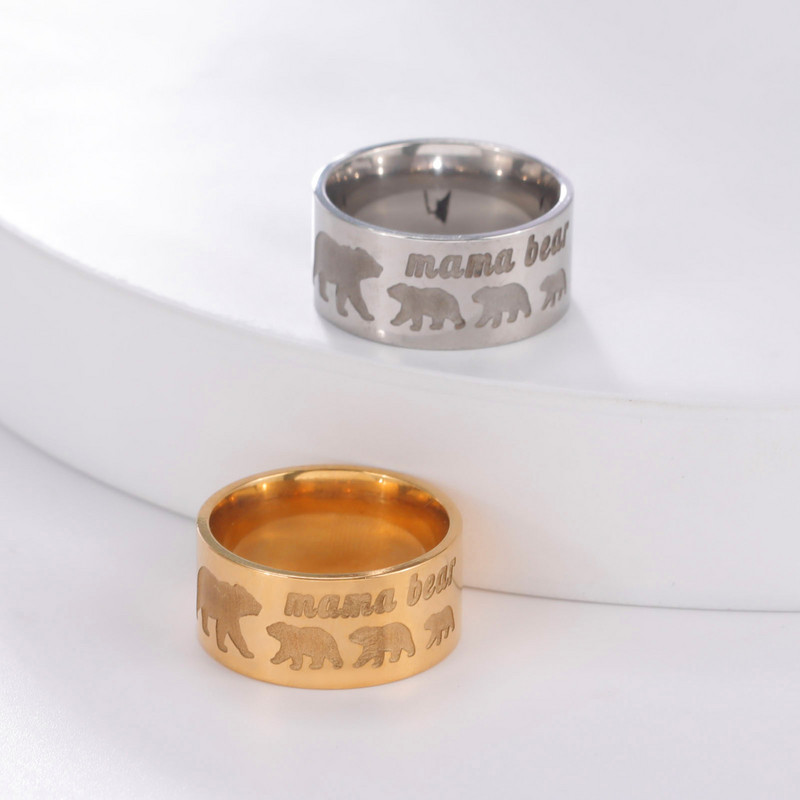 Skyrim Novi origami medvjedić Prsten od nehrđajućeg čelika 10 mm širok punk prsten sa životinjskim prstenom 2023. Trendy nakit Poklon za Valentinovo za muškarce Žene