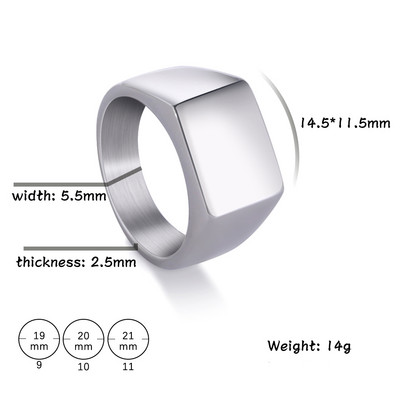 Skyrim nerūsējošā tērauda taisnstūra zīmogu gredzeni vīriešiem sievietēm, minimālisma plati gredzeni, 2023. gada tendence kāzu pāra rotaslietas