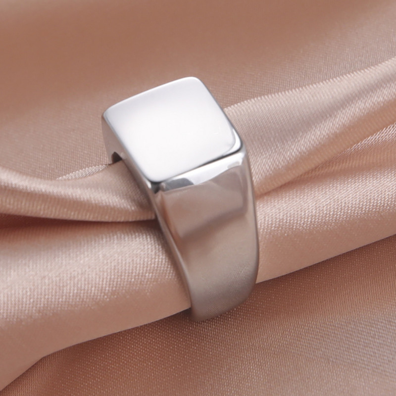 Skyrim nerūsējošā tērauda taisnstūra zīmogu gredzeni vīriešiem sievietēm, minimālisma plati gredzeni, 2023. gada tendence kāzu pāra rotaslietas