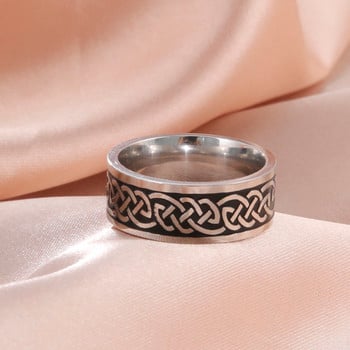 Skyrim Vintage Irish Celtics Knot Ring за мъже, жени Viking Двойка от неръждаема стомана Готини пръстени за пръсти Парти бижута Подарък 2023 Ново