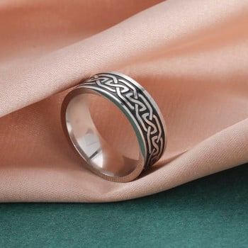 Skyrim Vintage Irish Celtics Knot Ring за мъже, жени Viking Двойка от неръждаема стомана Готини пръстени за пръсти Парти бижута Подарък 2023 Ново