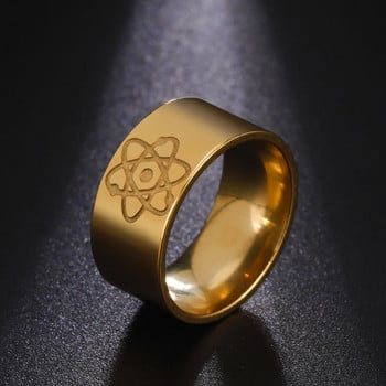 Skyrim Wide Atom Ring Мъже Жени Пръстени за пръсти от неръждаема стомана The Bigbang Theory Physics Chemistry Science Jewelry Valentine Gift