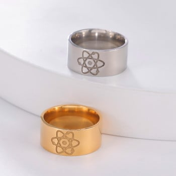 Skyrim Wide Atom Ring Мъже Жени Пръстени за пръсти от неръждаема стомана The Bigbang Theory Physics Chemistry Science Jewelry Valentine Gift