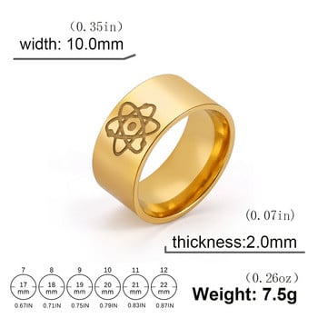 Skyrim Wide Atom Ring Мъже Жени Пръстени за пръсти от неръждаема стомана The Bigbang Theory Physics Chemistry Science Jewelry Valentine Gift